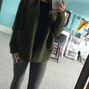 Green Wool Cardigan